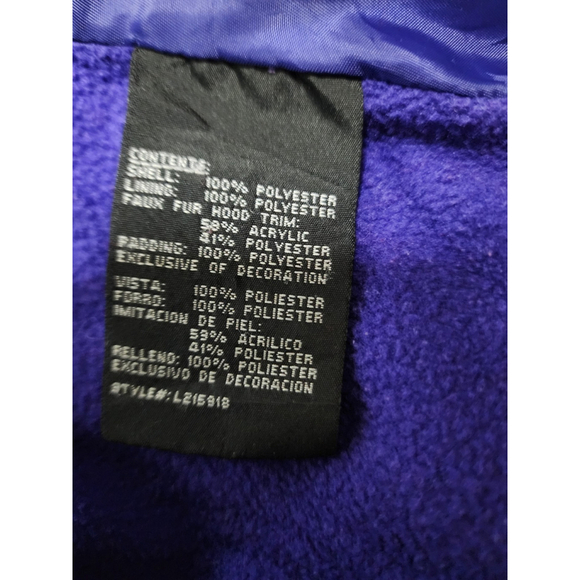 London Fog Floral Purple Puff Jacket for Little Girl Size M 5 - 6 - Picture 7 of 13